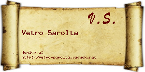 Vetro Sarolta névjegykártya