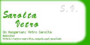 sarolta vetro business card